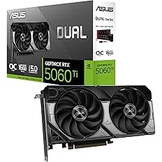 ASUS Dual GeForce RTX 5060 Ti 16GB GDDR7 OC, tarjeta gráfica para juegos