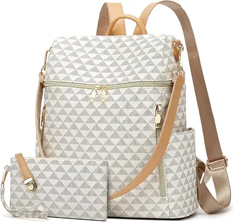 Bolso tipo mochila de piel sintética, convertible a cartera
