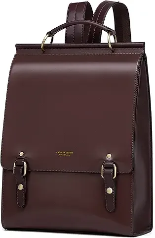 Cnoles mochila de cuero vintage para mujer (marrón)