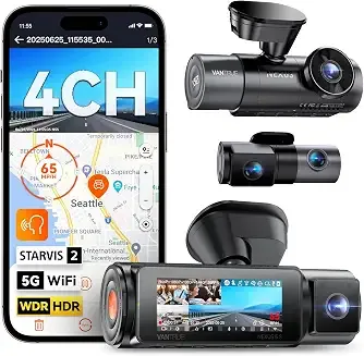 Dashcam delantera y trasera 2.7K + 1080P×2 + 1440P (STARVIS 2)