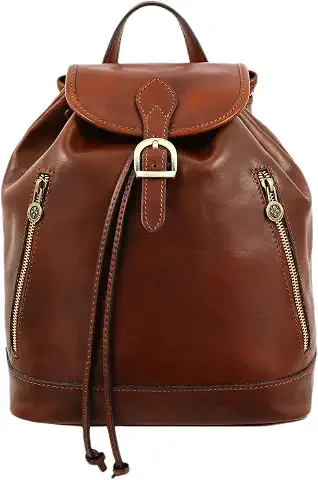 Time Resistance mochila de cuero para mujer (marrón)